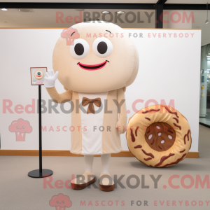 Beige Donut mascot costume...