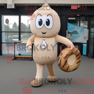 Beige Donut mascot costume...