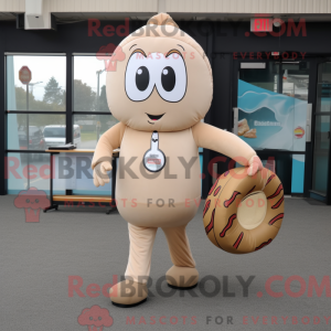 Beige Donut-mascottekostuum...
