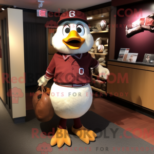 Maroon Goose mascot costume...