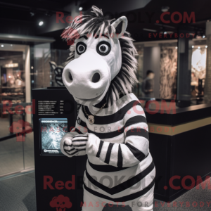 Hvid Zebra maskot kostume...
