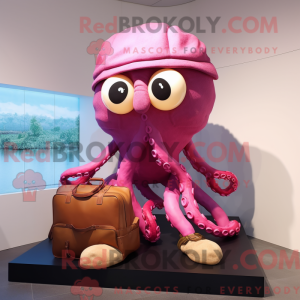 Magenta Octopus mascot...