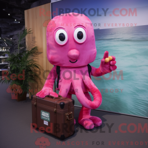 Magenta Octopus mascot...