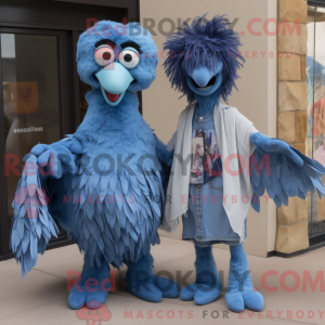 Blauwe Emu-mascottekostuum...