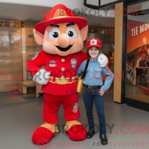 Red Fire Fighter mascot...