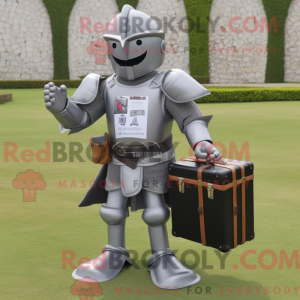 Gray Medieval Knight mascot...