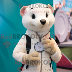 Cream Ferret maskot kostume...