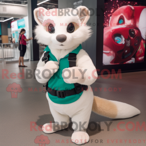 Cream Ferret maskot kostume...