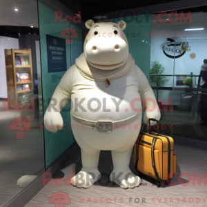 Beige Hippopotamus mascot...