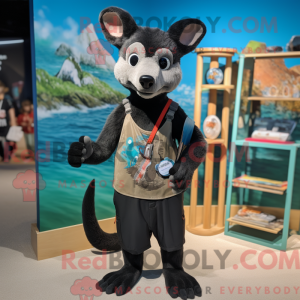 Svart Marten maskot drakt...