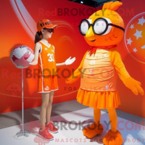 Orange høns maskot kostume...