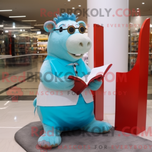 Himmelblå Capybara maskot...