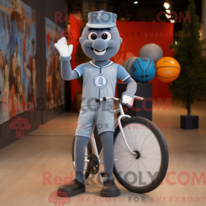 Grå Unicyclist maskot...