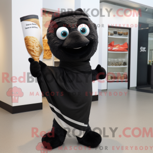 Sort Fish And Chips maskot...