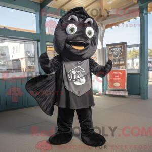Sort Fish And Chips maskot...