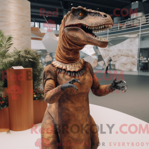 Brown Allosaurus mascot...