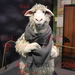 Grå Merino Får maskot...