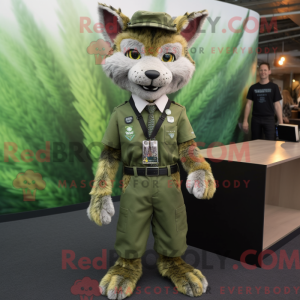 Olive Lynx maskotdraktfigur...