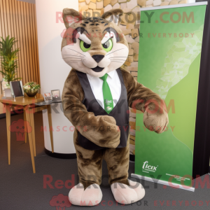 Olive Lynx maskot kostume...