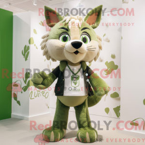 Olive Lynx mascot costume...