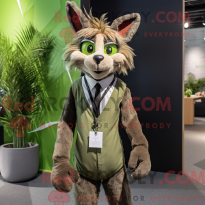 Olive Lynx maskotdraktfigur...