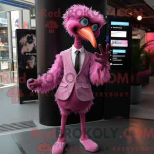 Pink Ostrich mascot costume...