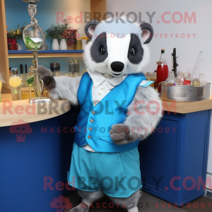 Sky Blue Badger maskot...