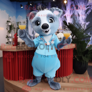 Sky Blue Badger mascot...
