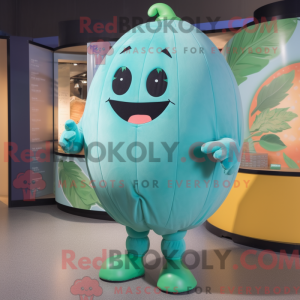 Teal Melon mascot costume...