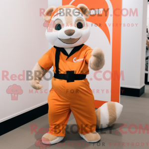 Oranje fret mascottekostuum...