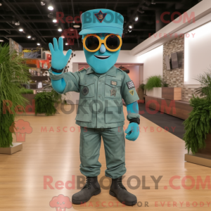 Teal Army Soldier mascotte...