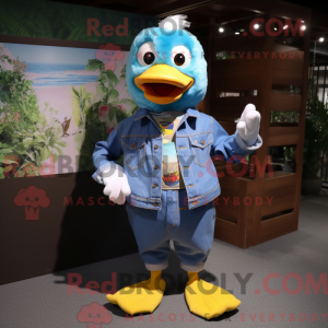 Sky Blue Duck mascot...