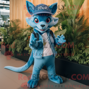 Blå Chupacabra maskot...