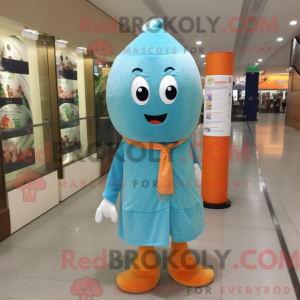 Cyan Abrikos maskot kostume...