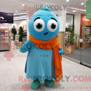 Cyan Apricot mascot costume...