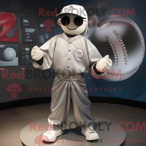 Silver Baseball Ball mascot...