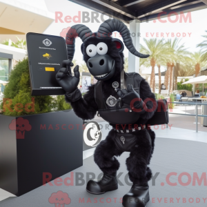 Black Ram mascot costume...