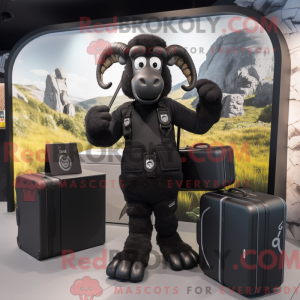 Black Ram mascot costume...