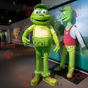 Lime Green Acrobat mascot...