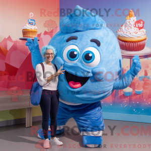 Blue Cupcake mascot costume...