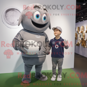 Grå Rugby Ball maskot...