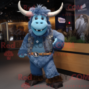 Blue Yak maskot kostume...