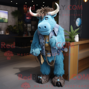 Blue Yak-maskotdraktfigur...