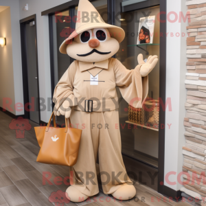 Tan Magician mascot costume...