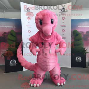 Pink Hydra maskot kostume...