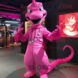 Pink Hydra maskot kostume...