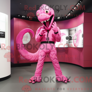 Pink Hydra maskot kostume...