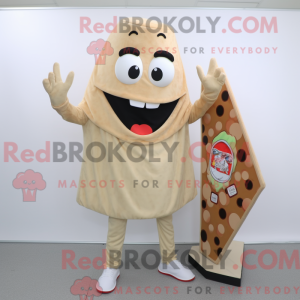 Beige Pizza Slice mascot...