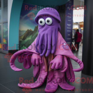 Purple Squid mascot costume...
