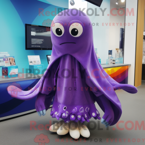 Purple Squid mascot costume...